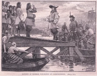 Die Landung von Marschall Schomberg in Carrickfergus 1689 n. Chr.